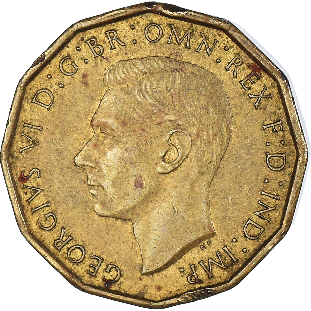 Moneda, Gran Bretaña, 3 Pence, 1944