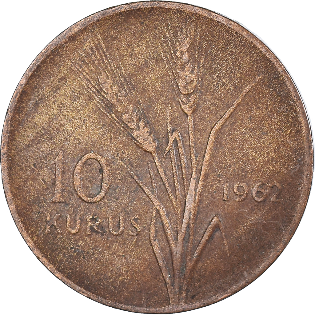 Moneda, Turquía, 10 Kurus, 1962