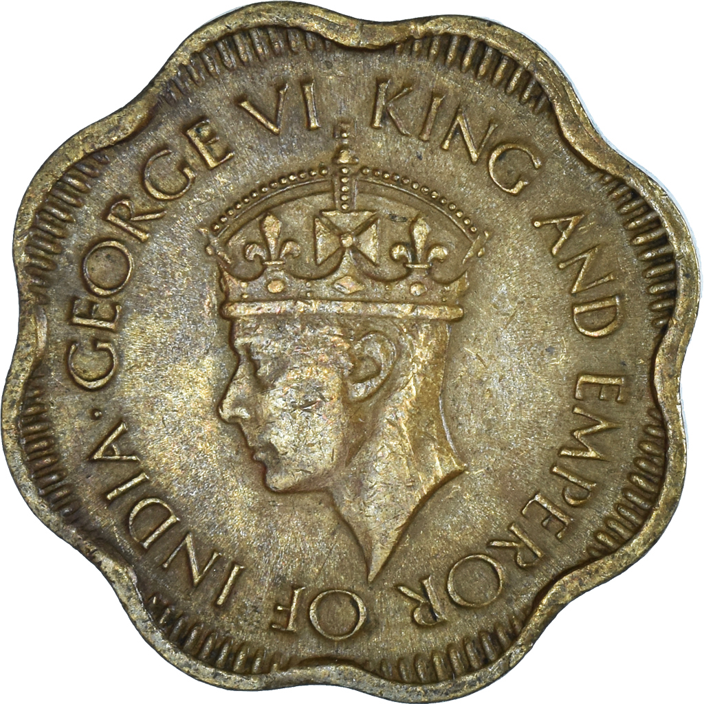 Coin, Ceylon, George VI, 10 Cents, 1944, Calcutta, , Nickel-brass