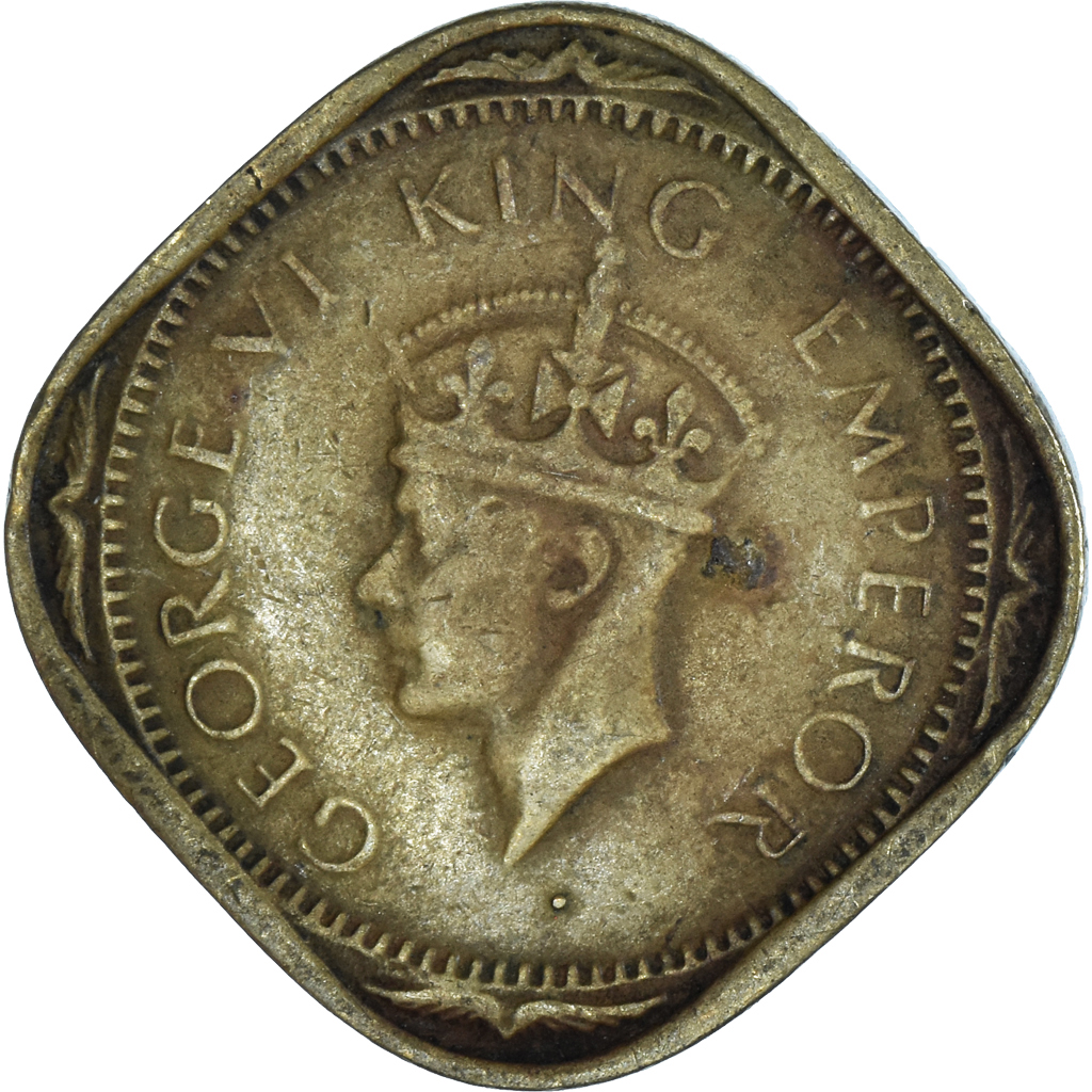 Coin, INDIA-BRITISH, George VI, 2 Annas, 1943, Bombay, , Nickel-brass