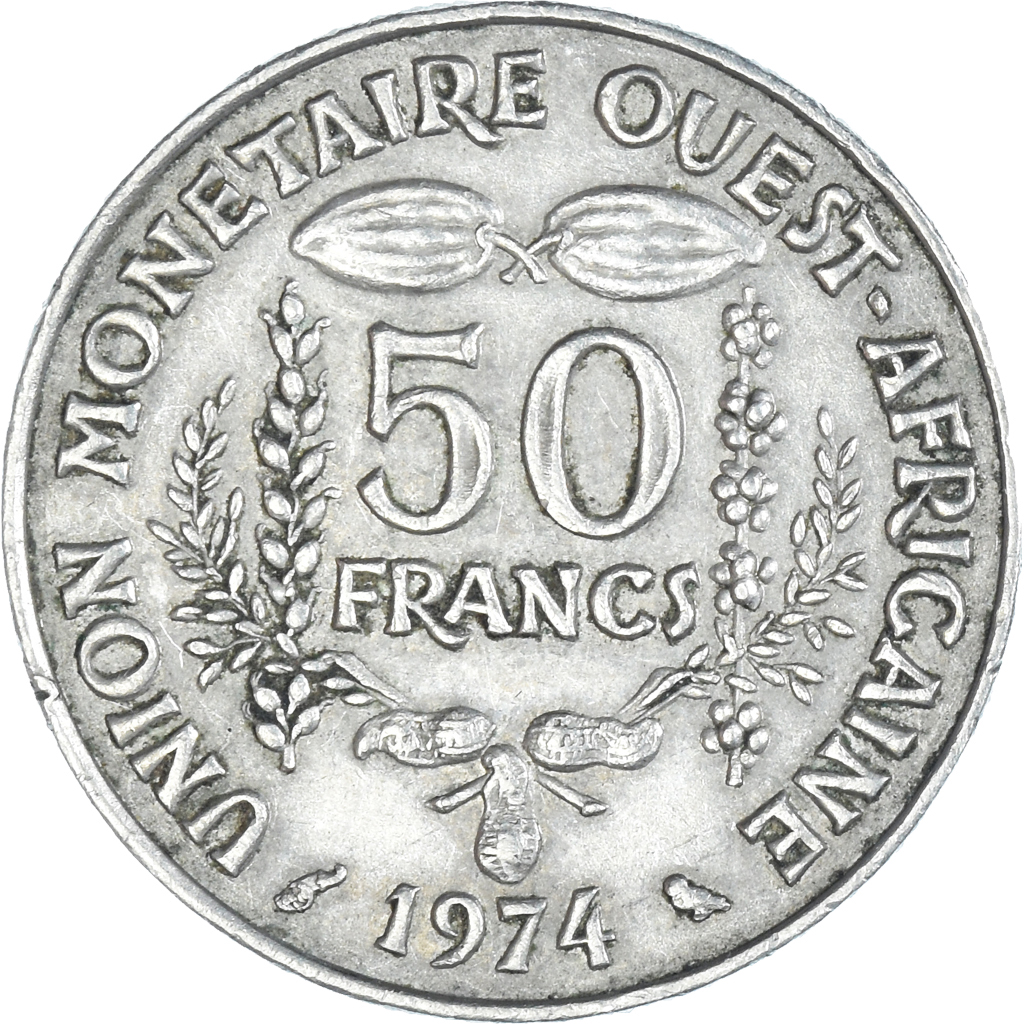 Coin, West African States, 50 Francs, 1974, , Copper-nickel, KM:6
