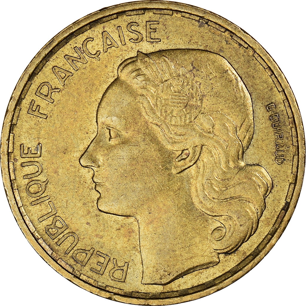 Coin, France, Guiraud, 20 Francs, 1951, Paris, , Aluminum-Bronze