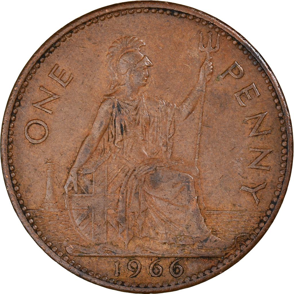Coin, Great Britain, Elizabeth II, Penny, 1966, , Bronze, KM:897