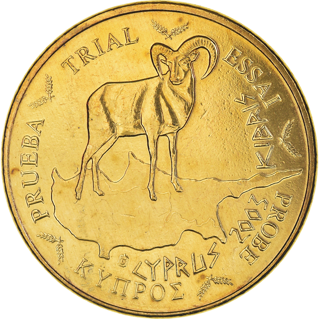 Chipre, 10 Euro Cent, 2003, unofficial private coin, FDC, Cobre chapado en acero