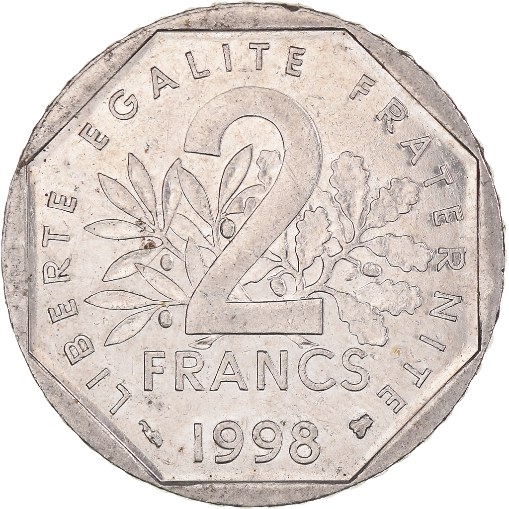 Coin, France, Semeuse, 2 Francs, 1998, , Nickel, KM:942.1, Gadoury:547