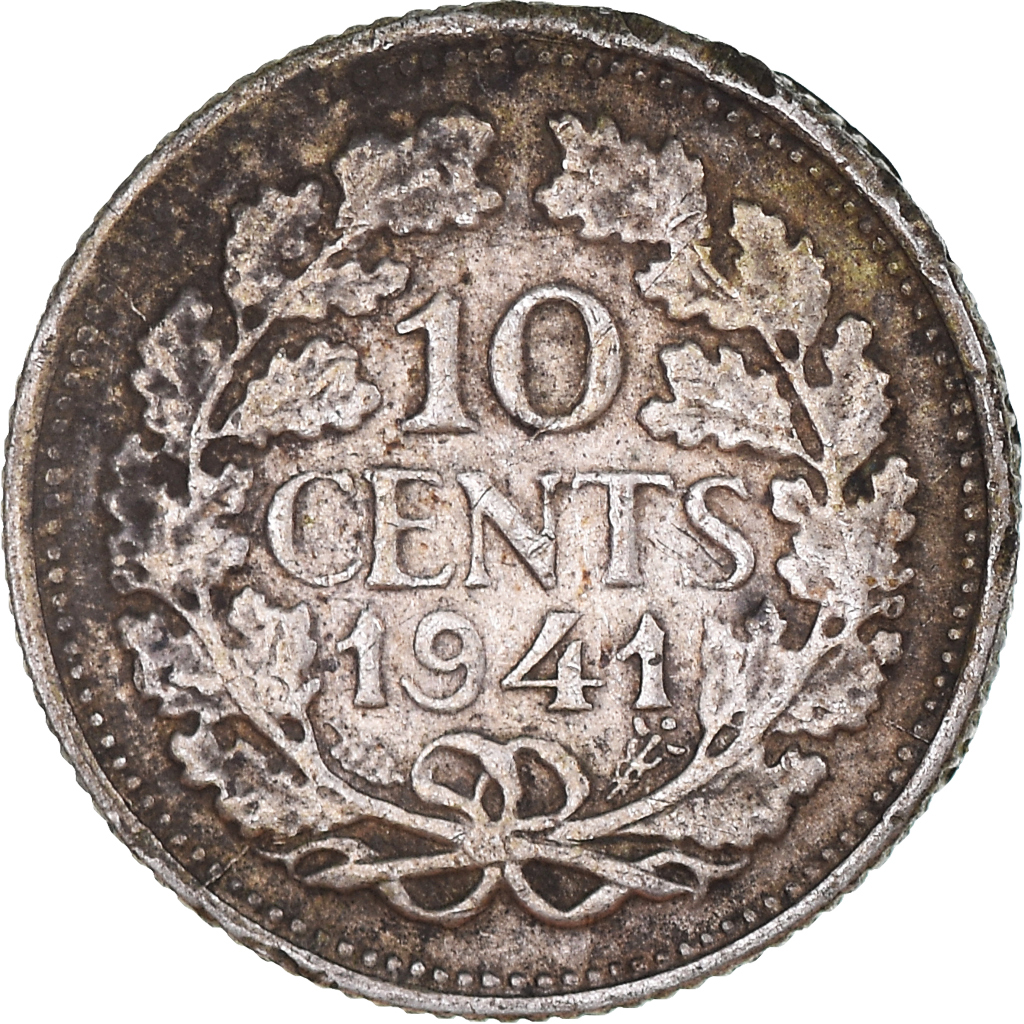 Coin, Netherlands, Wilhelmina I, 10 Cents, 1941, , Silver, KM:163