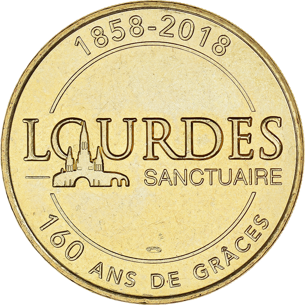 France, Token, Touristic token, Notre-Dame de Lourdes - 160e Anniversaire des