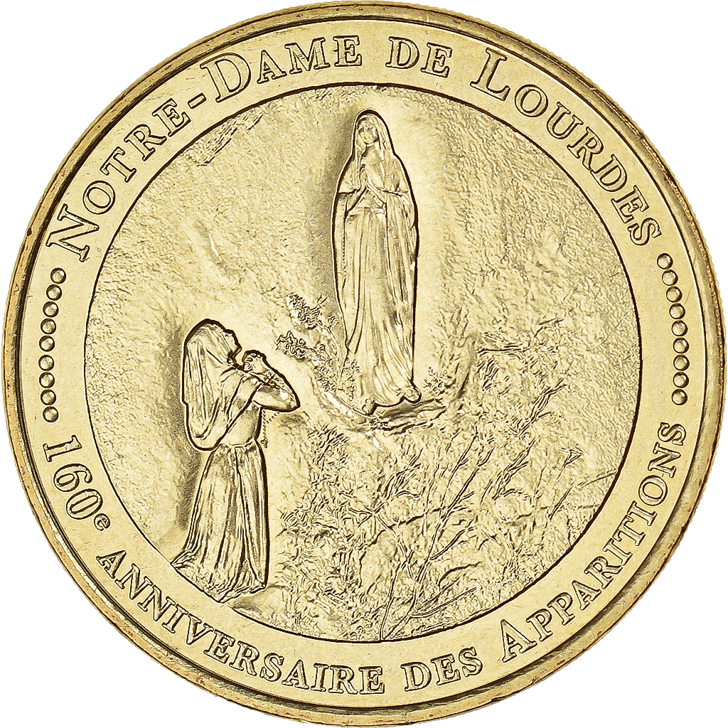 France, Token, Touristic token, Notre-Dame de Lourdes - 160e Anniversaire des