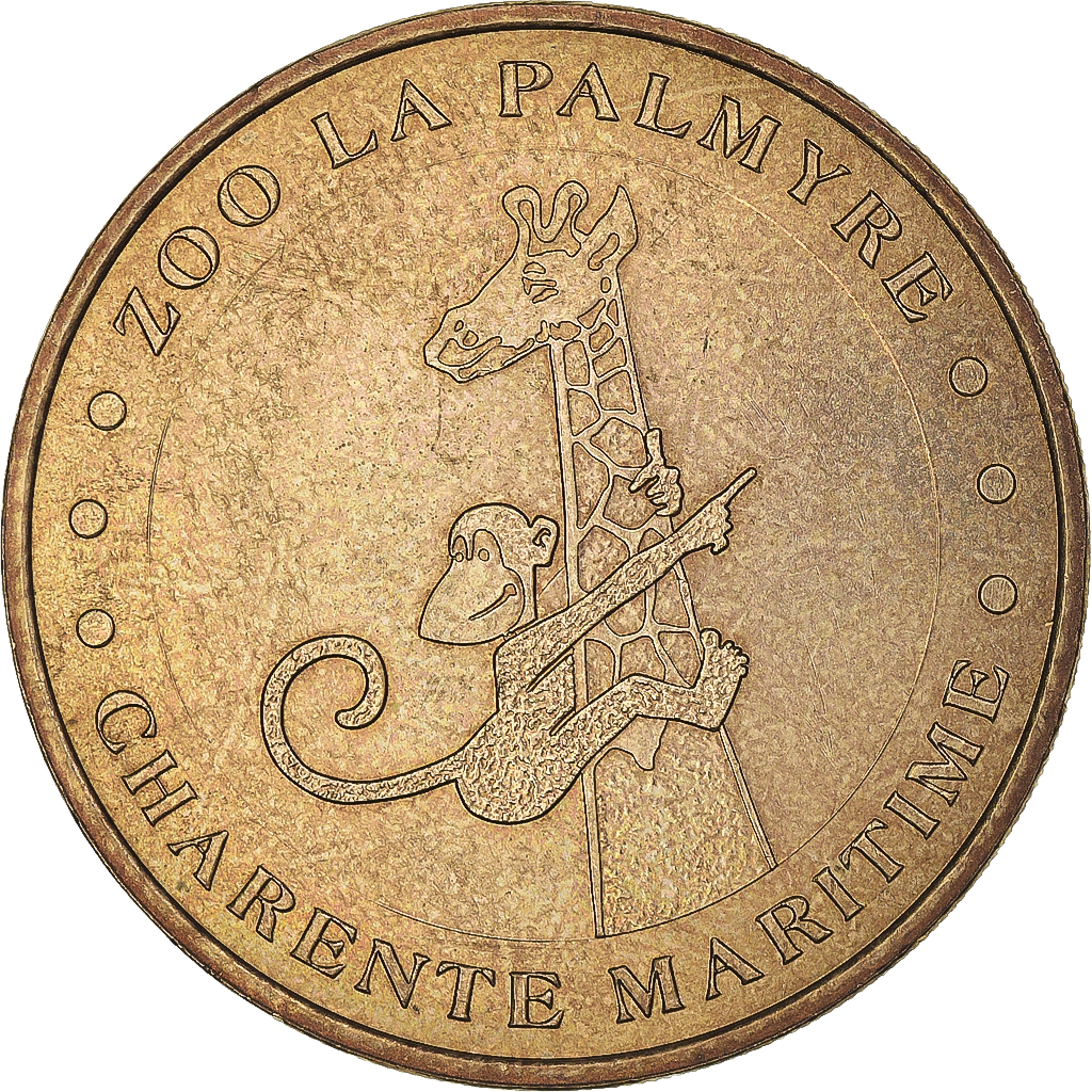 France, Token, La Palmyre - Zoo, 2003, La girafe et la mascotte, 