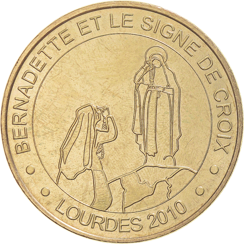 France, Token, Touristic token, Lourdes - Bernadette et le signe de Croix, Arts