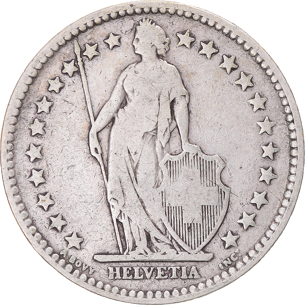 Coin, Switzerland, 2 Francs, 1879, Bern, , Silver, KM:21