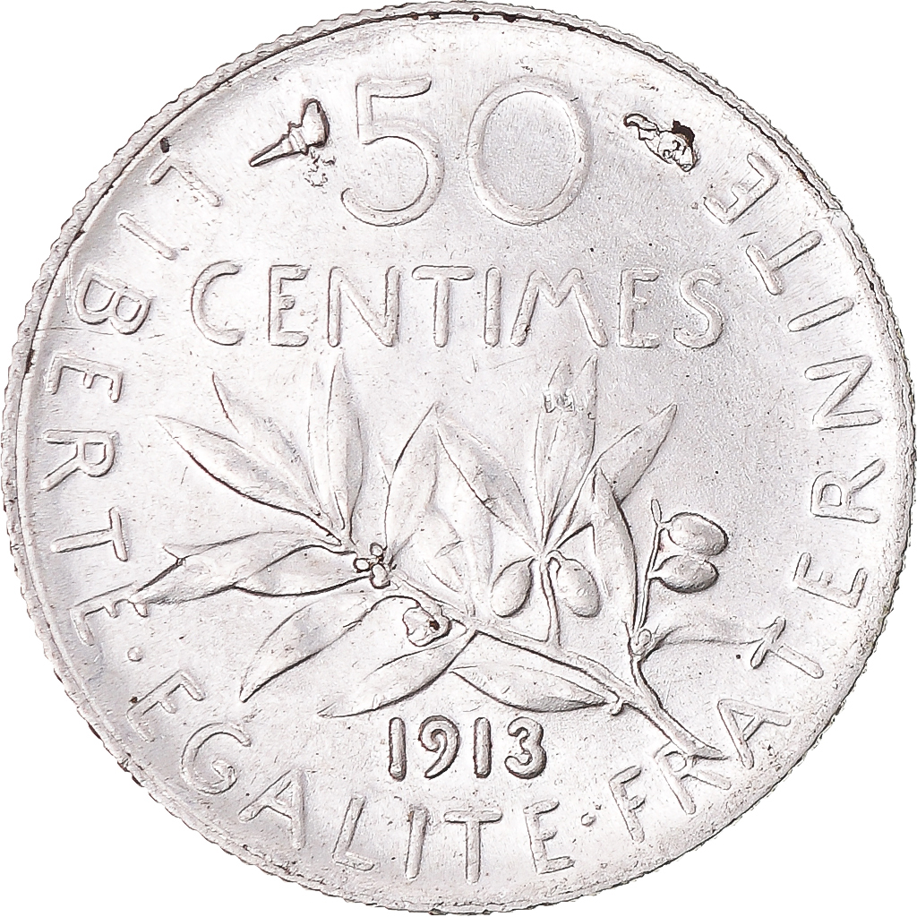 Coin, France, Semeuse, 50 Centimes, 1913, Paris, , Silver, KM:854