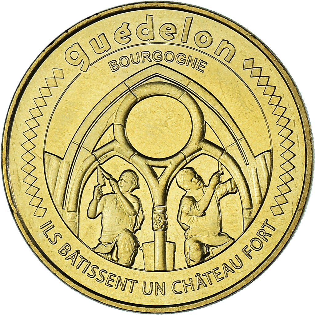 France, Token, Touristic token, Château Fort de Guédelon, Bourgogne, 2016