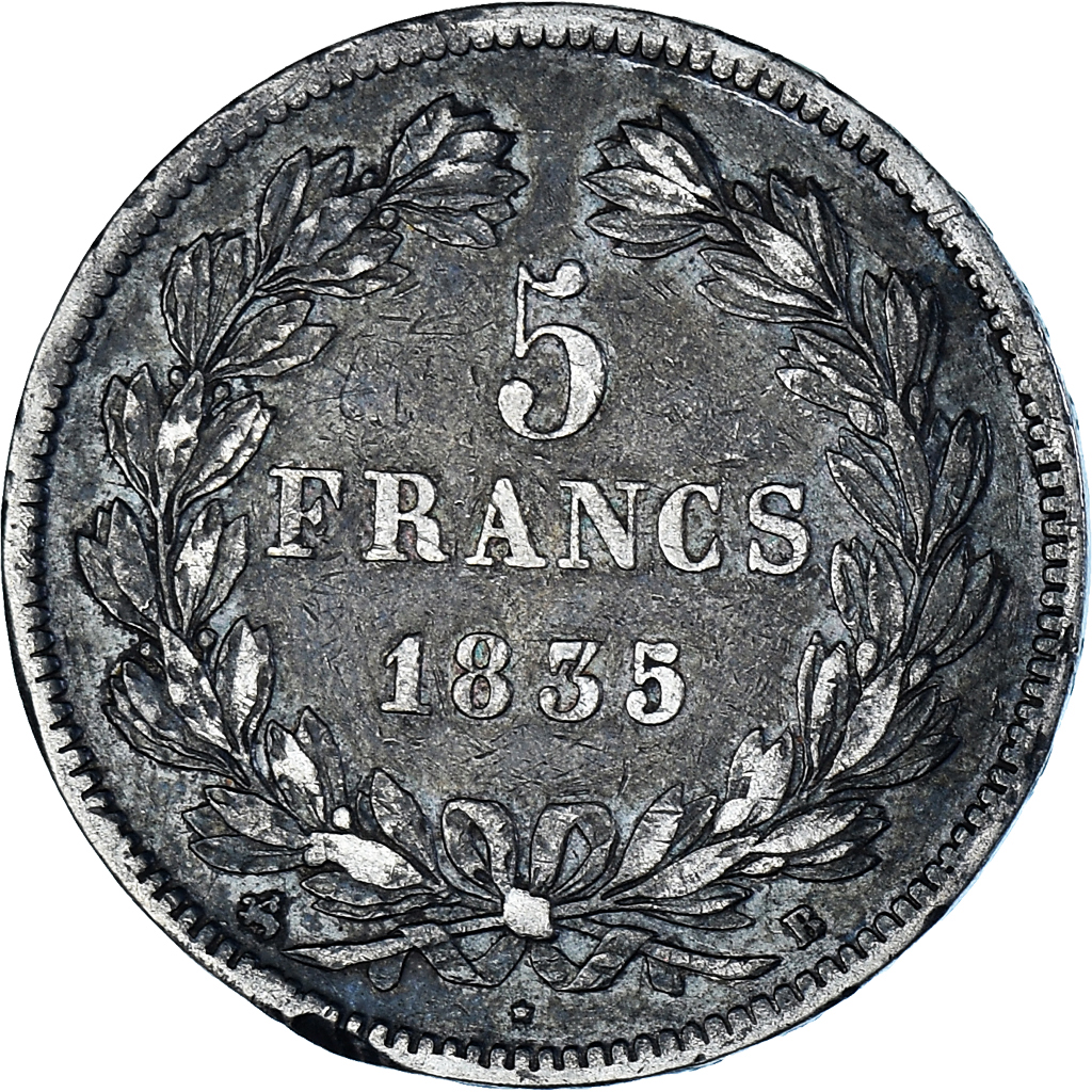Coin, France, Louis-Philippe, 5 Francs, 1835, Rouen, , Silver
