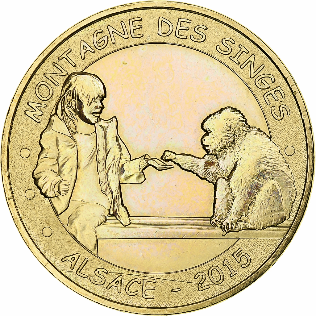 France, Token, Touristic token, Kintzheim -  Montagne des Singes n°10, 2015