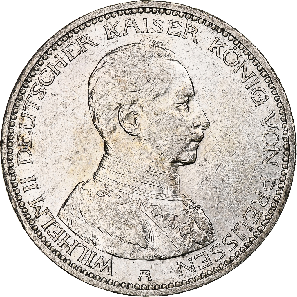 German States, PRUSSIA, Wilhelm II, 5 Mark, 1913, Berlin, , Silver