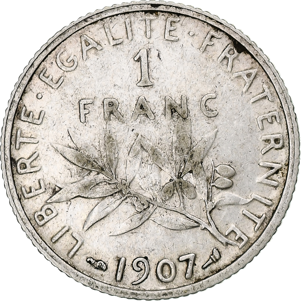 France, Franc, Semeuse, 1907, Paris, Silver, , Gadoury:467, KM:844.1