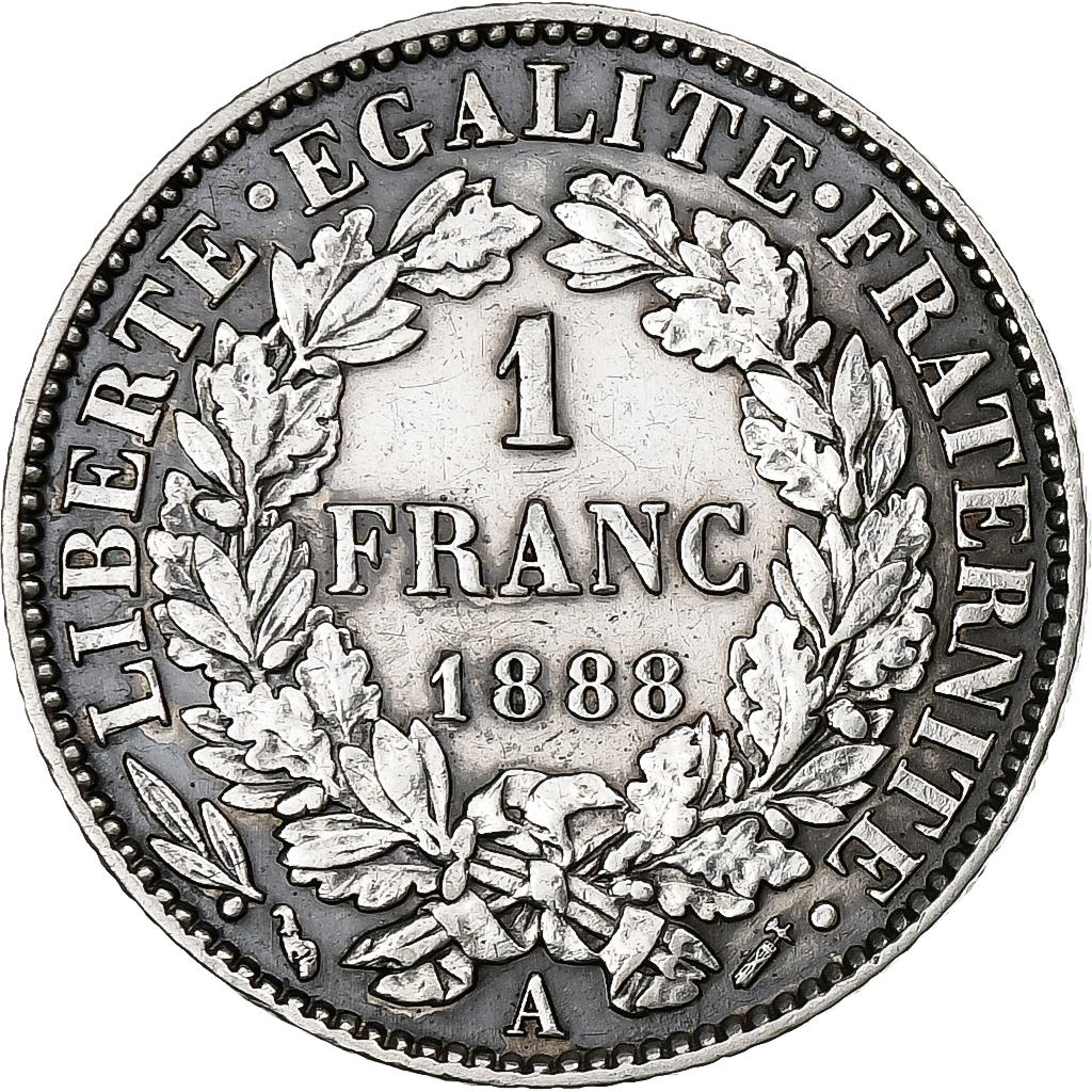 Francia, Franc, Cérès, 1888, Paris, Plata, EBC, KM:822.1