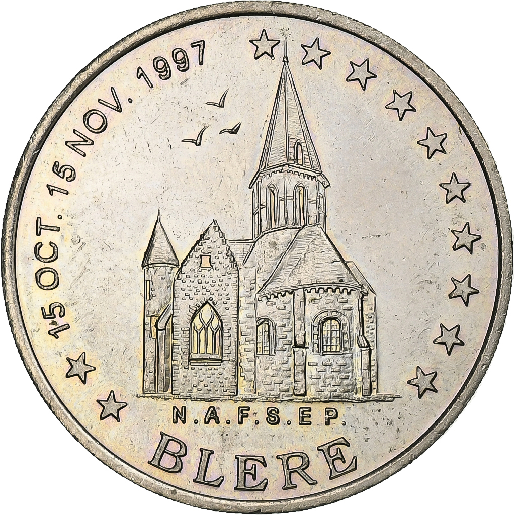 France, 2 Euro, Euro des Villes, 1997, Tours et de Touraine - Bléré, 