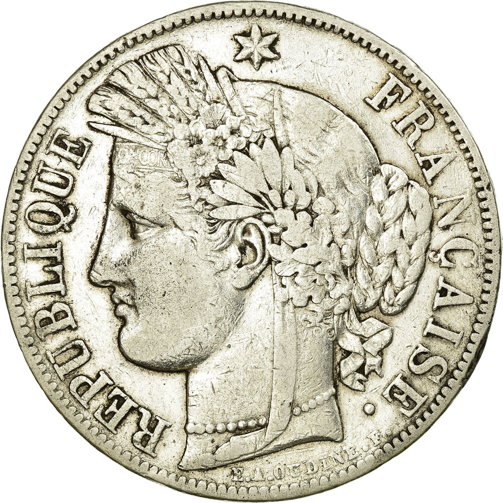 Coin, France, Cérès, 5 Francs, 1850, Bordeaux, , Silver, Gadoury:719
