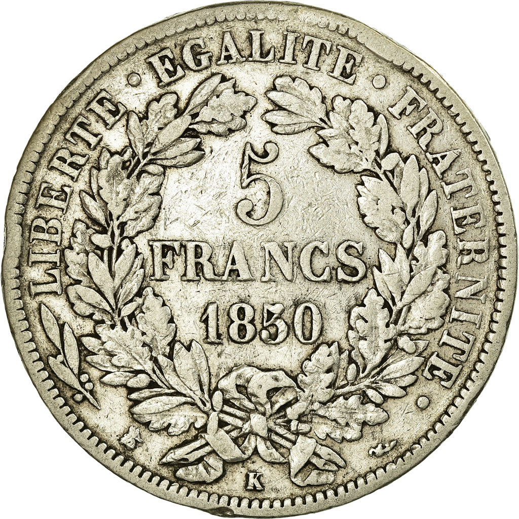 Coin, France, Cérès, 5 Francs, 1850, Bordeaux, , Silver, Gadoury:719