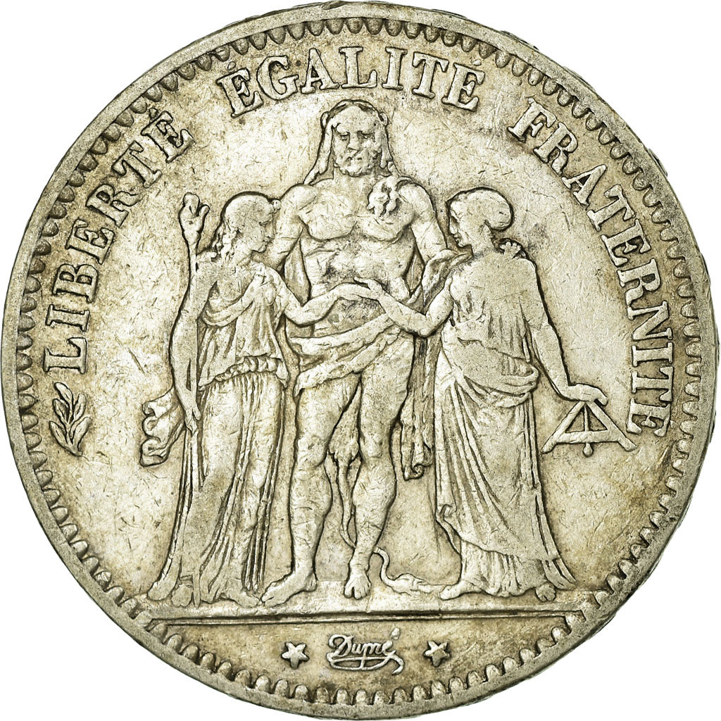 Coin, France, Hercule, 5 Francs, 1878, Bordeaux, , Silver, Gadoury:745a
