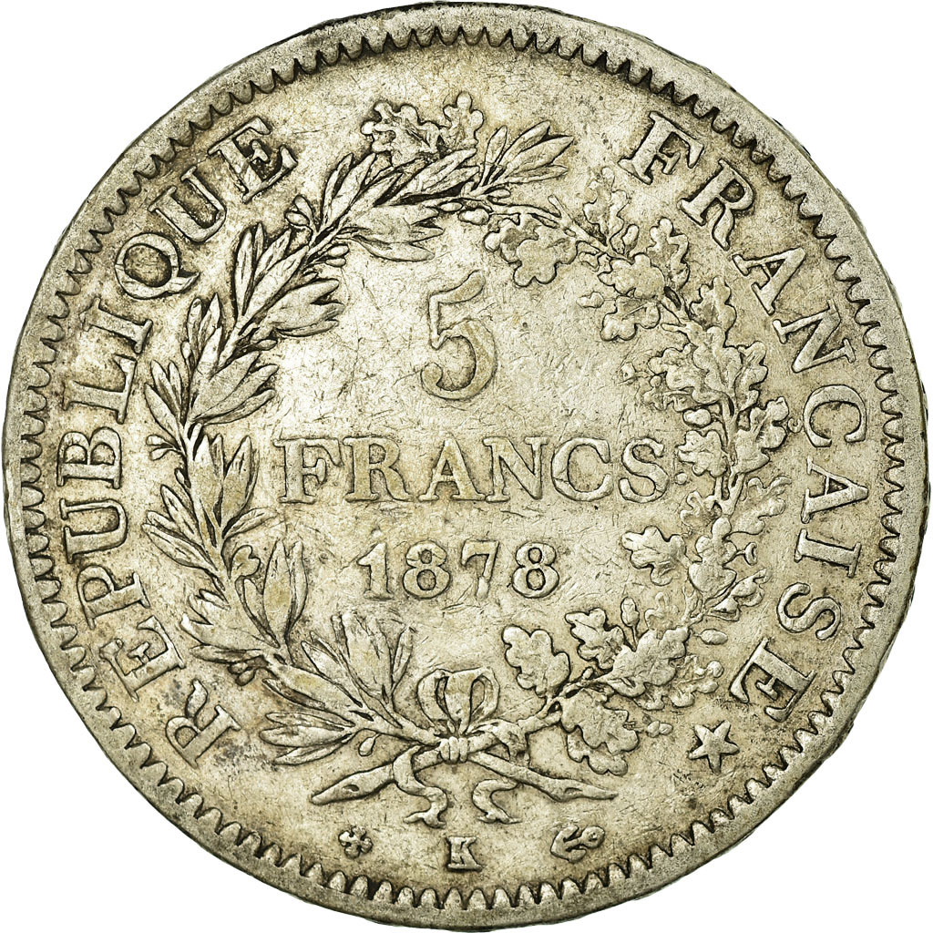 Coin, France, Hercule, 5 Francs, 1878, Bordeaux, , Silver, Gadoury:745a