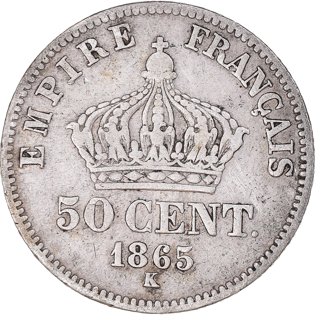Coin, France, Napoleon III, 50 Centimes, 1865, Paris, , Silver