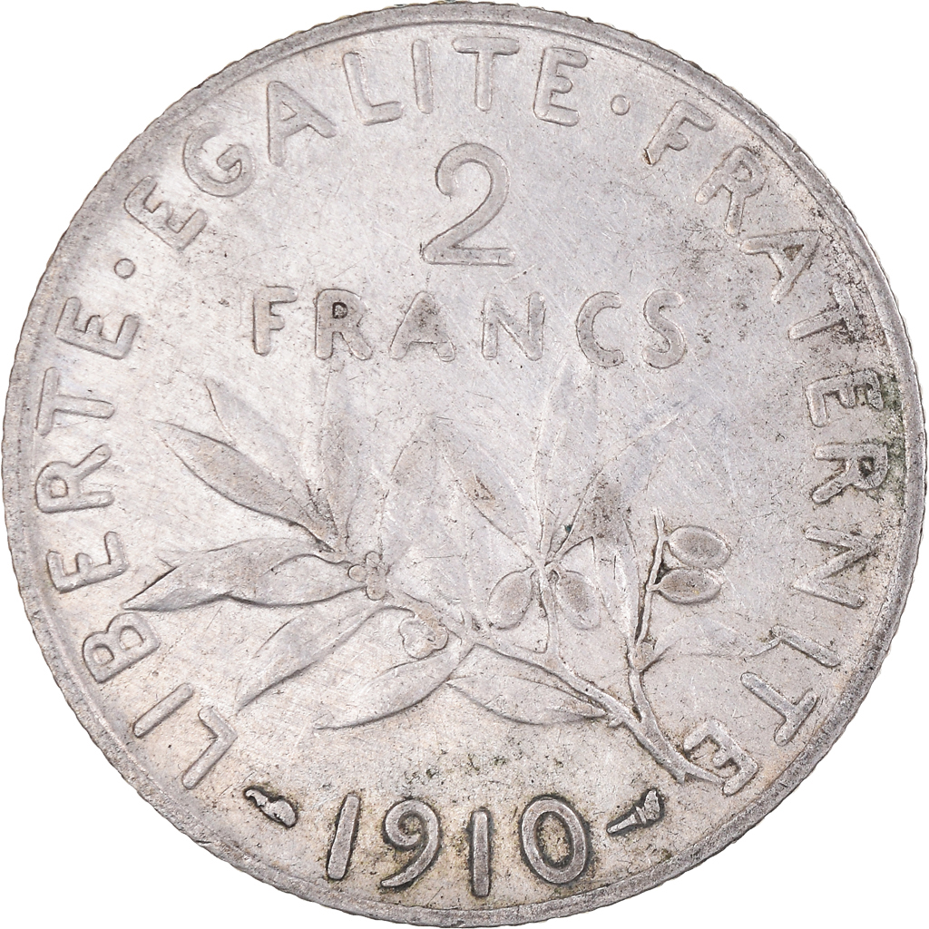 Coin, France, Semeuse, 2 Francs, 1910, Paris, , Silver, KM:845.1
