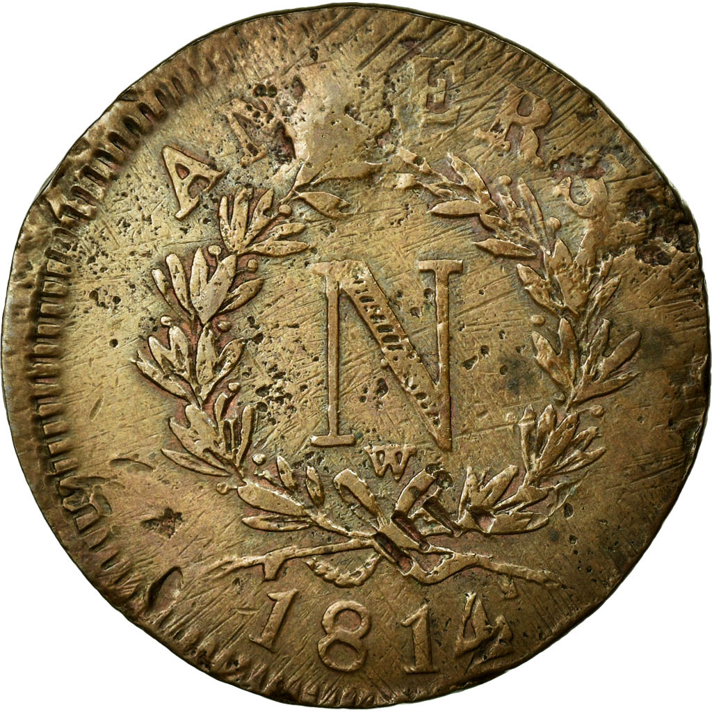 Coin, FRENCH STATES, ANTWERP, 10 Centimes, 1814, Antwerp, , Bronze