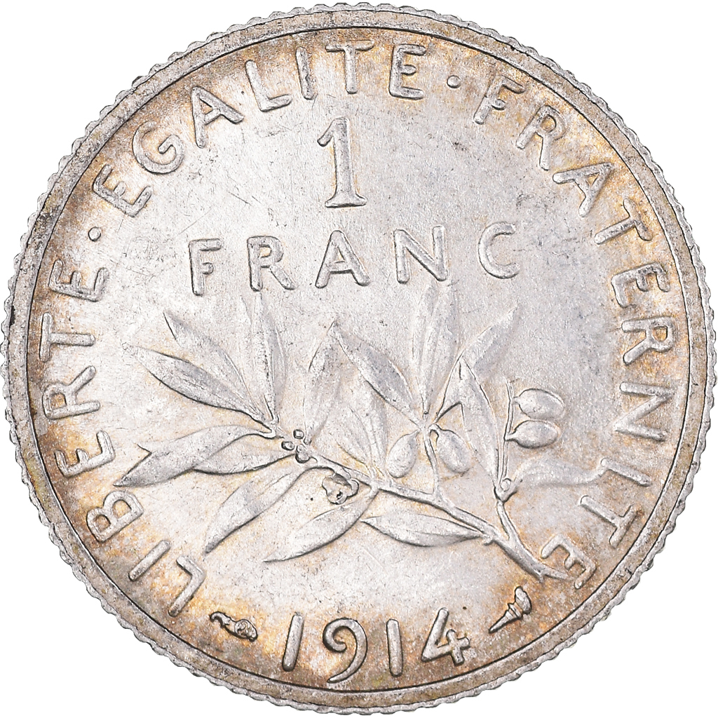 Coin, France, Semeuse, Franc, 1914, Paris, , Silver, KM:844.1