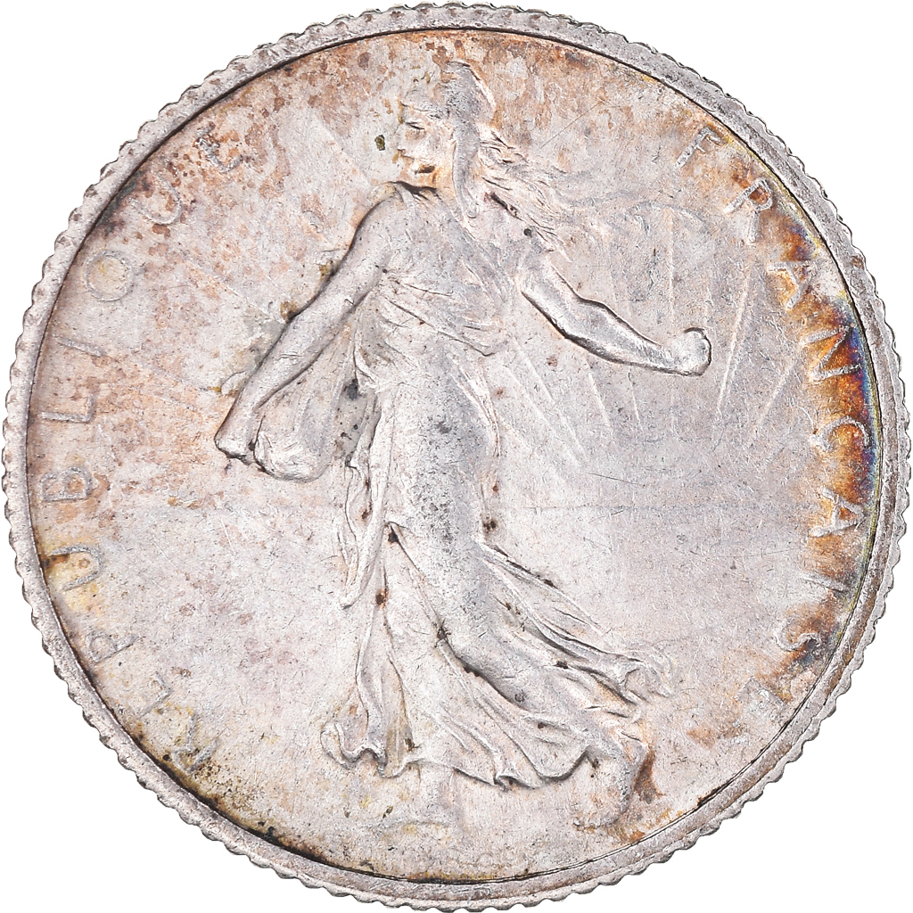 Coin, France, Semeuse, Franc, 1919, Paris, , Silver, KM:844.1