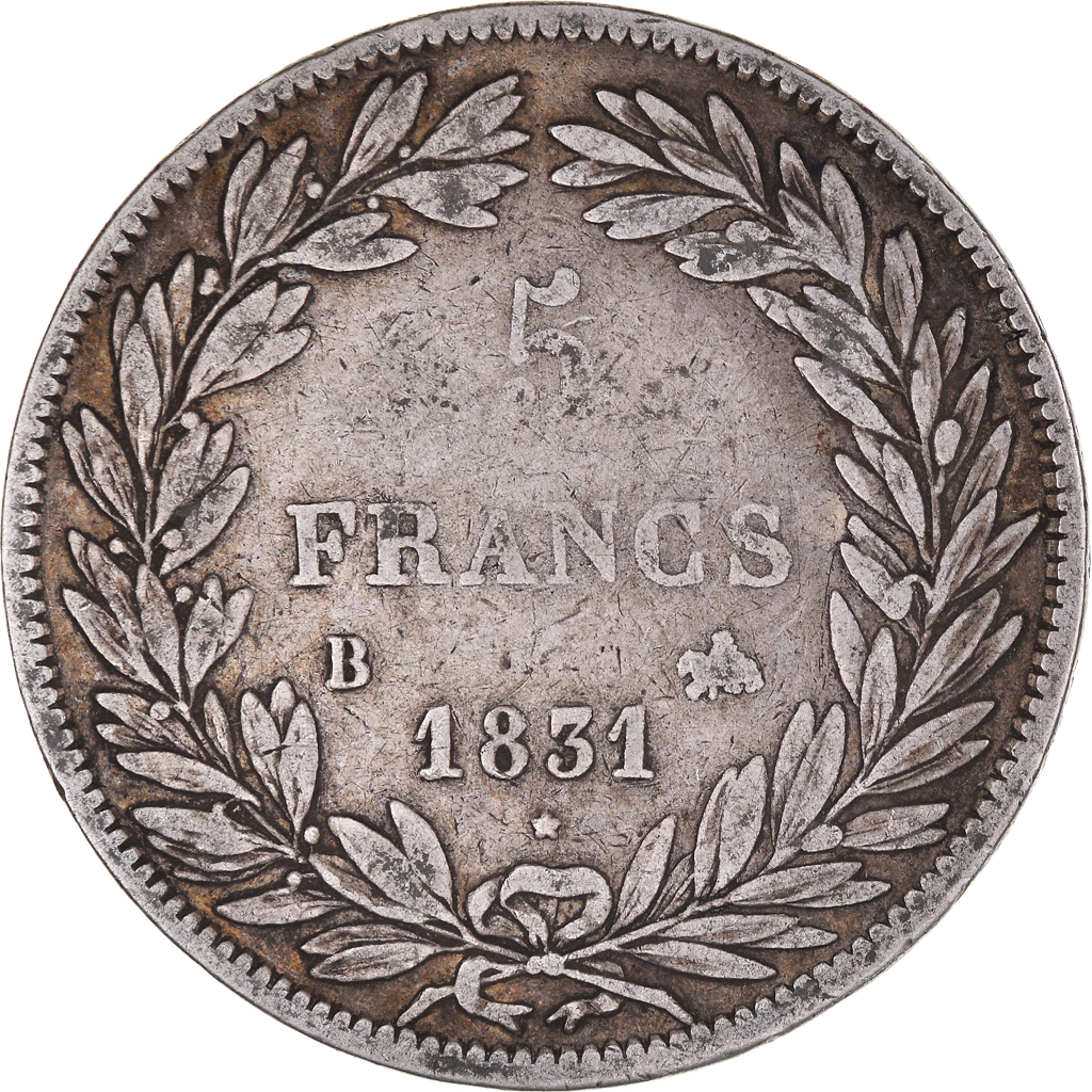Coin, France, Louis-Philippe, 5 Francs, 1831, Rouen, , Silver