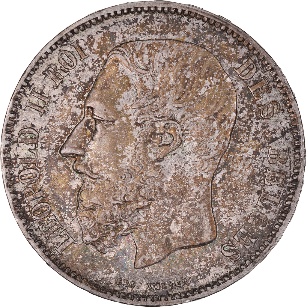 Coin, Belgium, Leopold II, 5 Francs, 5 Frank, 1870, Brussels, , Silver