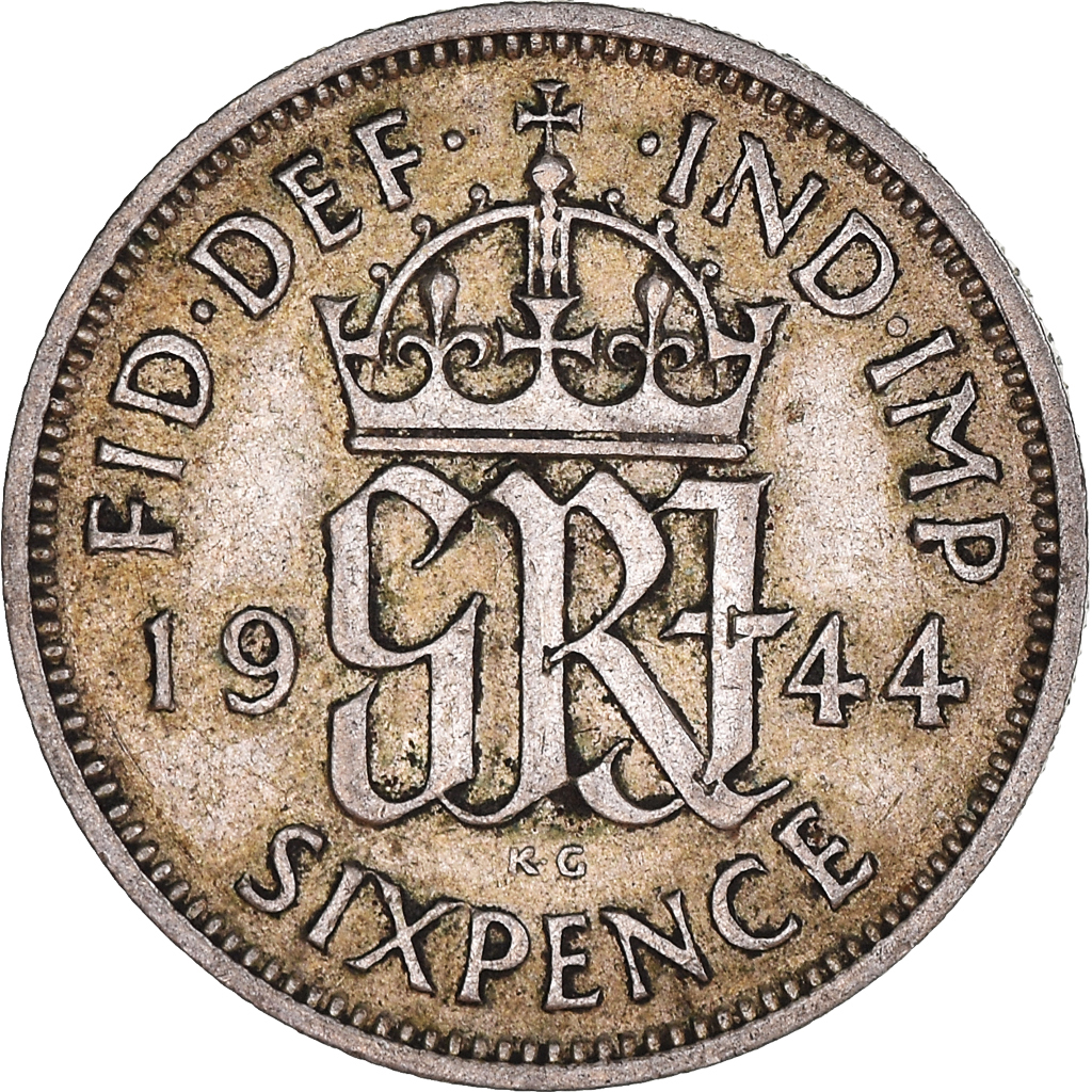 Coin, Great Britain, George VI, 6 Pence, 1944, , Silver, KM:852