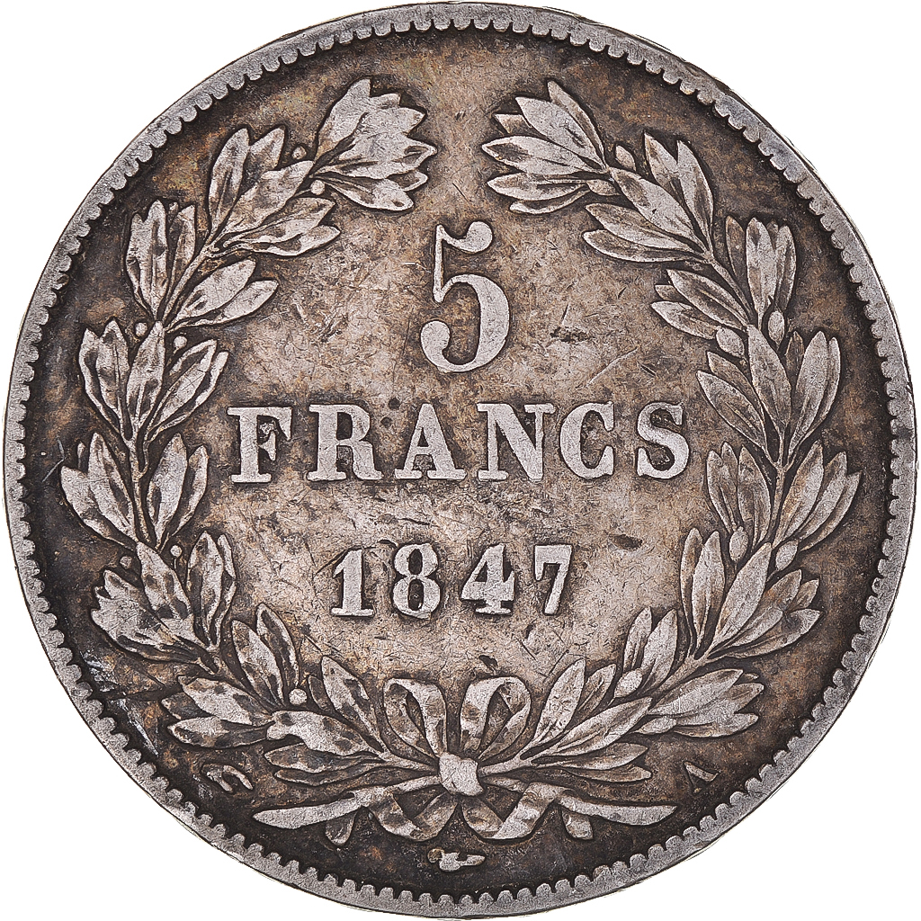 Coin, France, Louis-Philippe, 5 Francs, 1847, Paris, , Silver