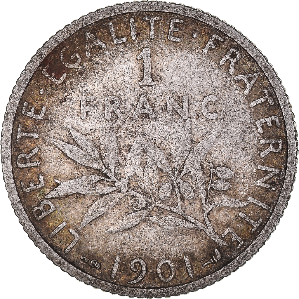 Coin, France, Semeuse, Franc, 1901, , Silver, KM:844.1, Gadoury:467