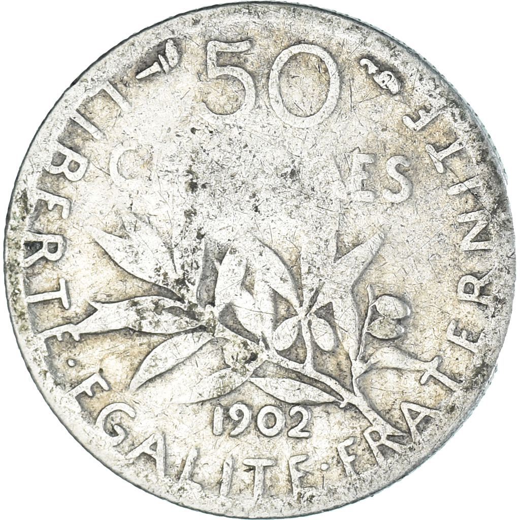 Coin, France, Semeuse, 50 Centimes, 1902, Paris, , Silver, KM:854