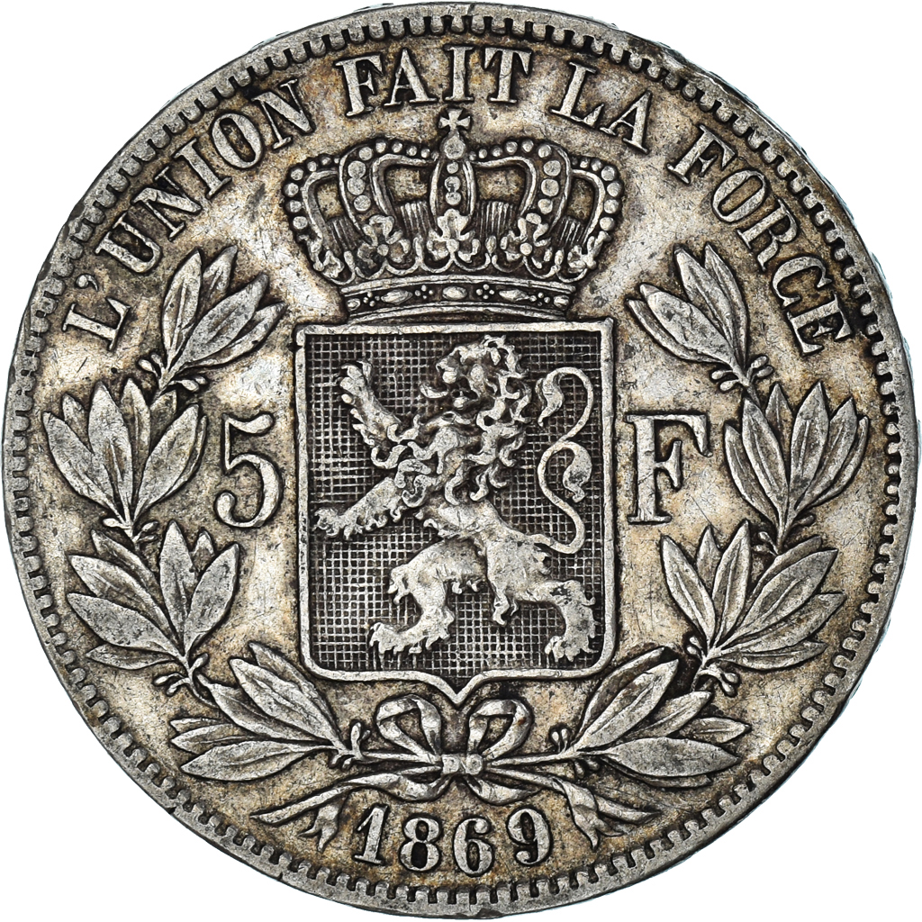 Coin, Belgium, Leopold II, 5 Francs, 5 Frank, 1869, , Silver, KM:24