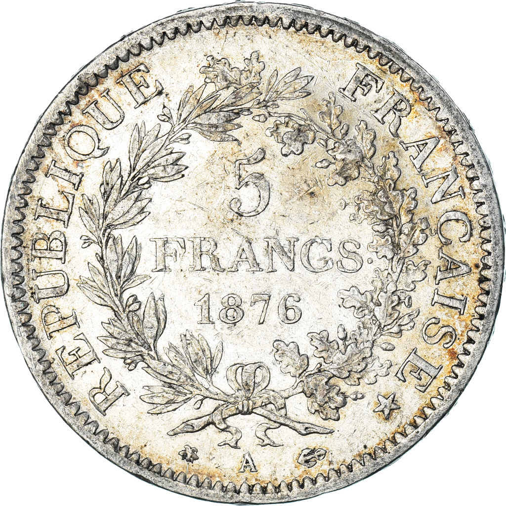 Coin, France, Hercule, 5 Francs, 1876, Paris, , Silver, KM:820.1