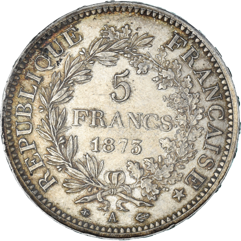 Coin, France, Hercule, 5 Francs, 1873, Paris, , Silver, KM:820.1