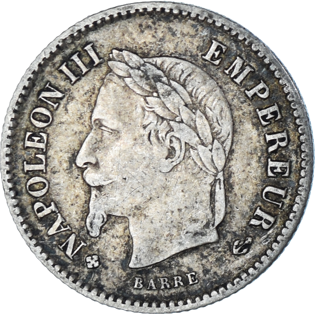 France, Napoleon III, 20 Centimes, 1867, Strasbourg, , KM:808.2