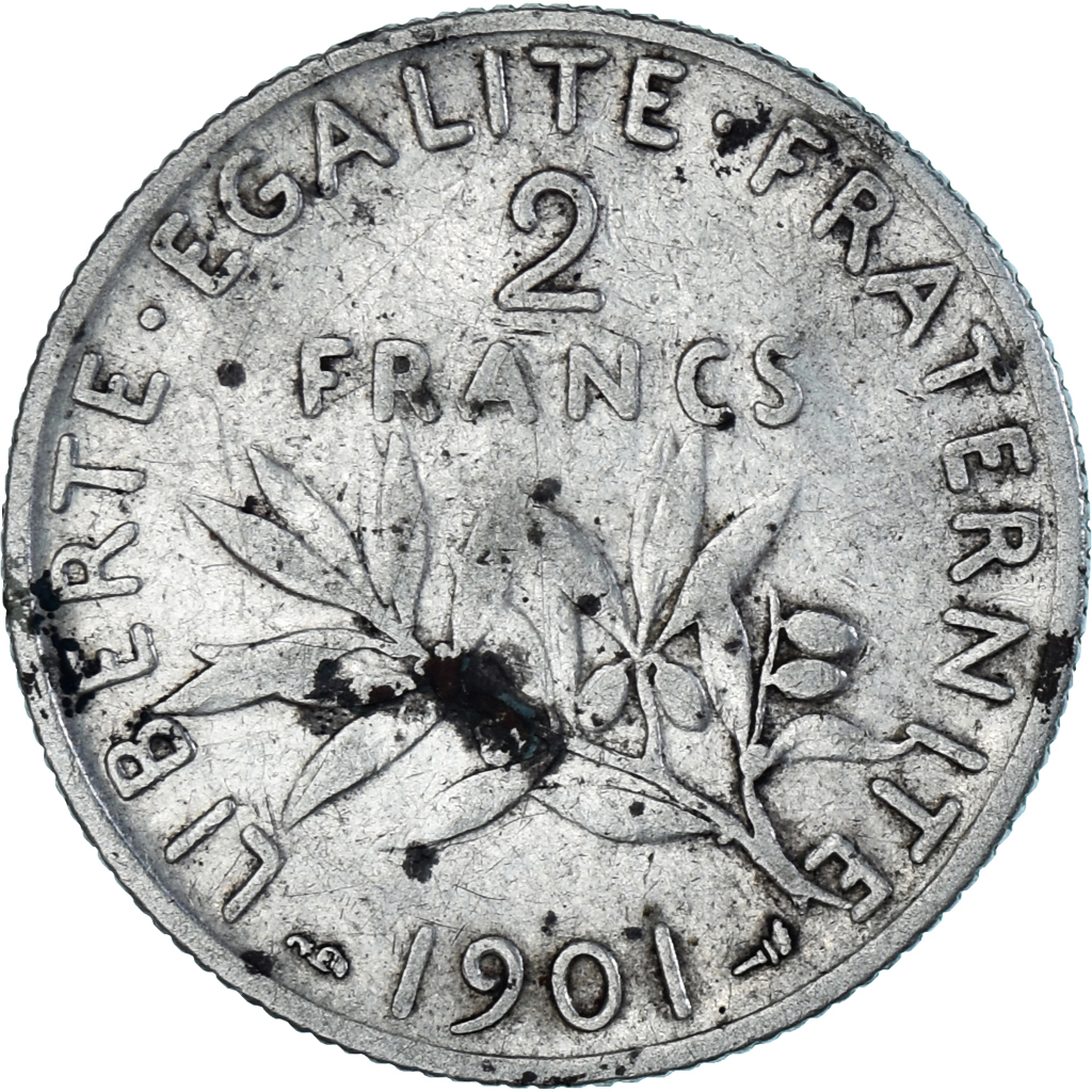 Coin, France, Semeuse, 2 Francs, 1901, , Silver, KM:845.1, Gadoury:532