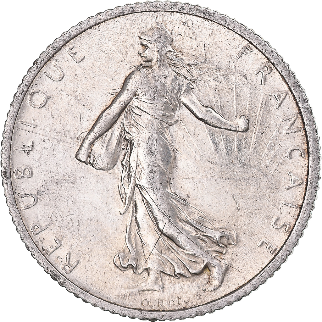 Coin, France, Semeuse, Franc, 1915, Paris, , Silver, KM:844.1, Gadoury:467