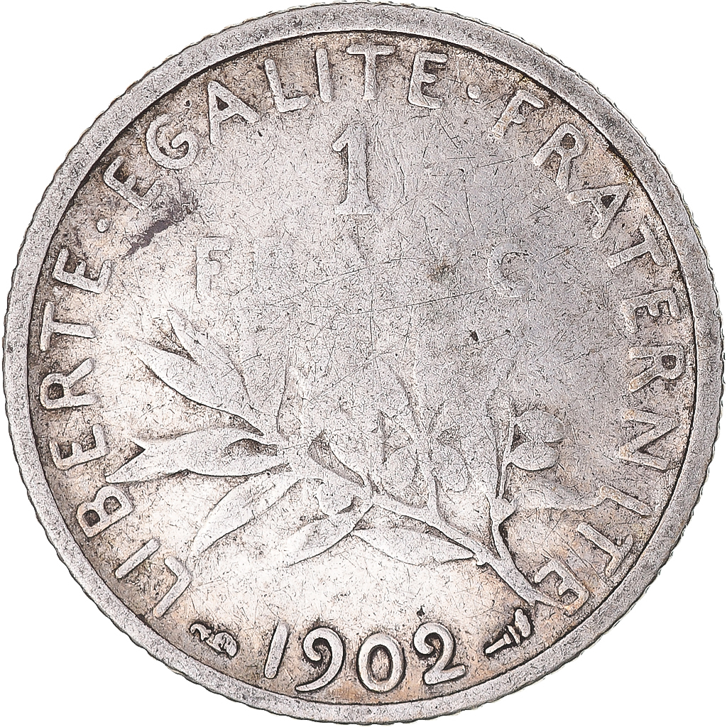 Coin, France, Semeuse, Franc, 1902, Paris, , Silver, KM:844.1, Le