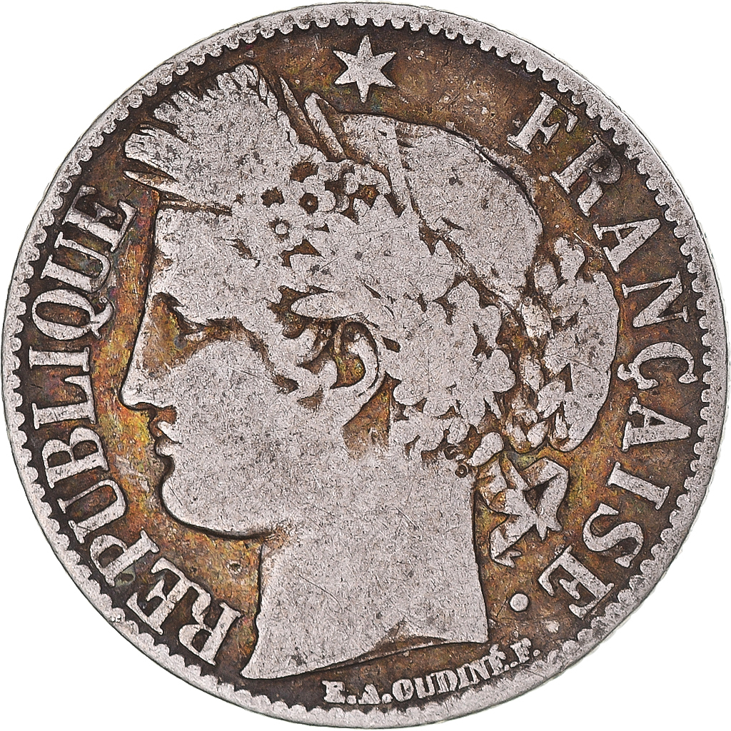 Coin, France, Cérès, Franc, 1872, Paris, , Silver, KM:822.1