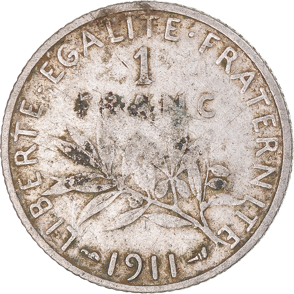Coin, France, Semeuse, Franc, 1911, Paris, , Silver, KM:844.1