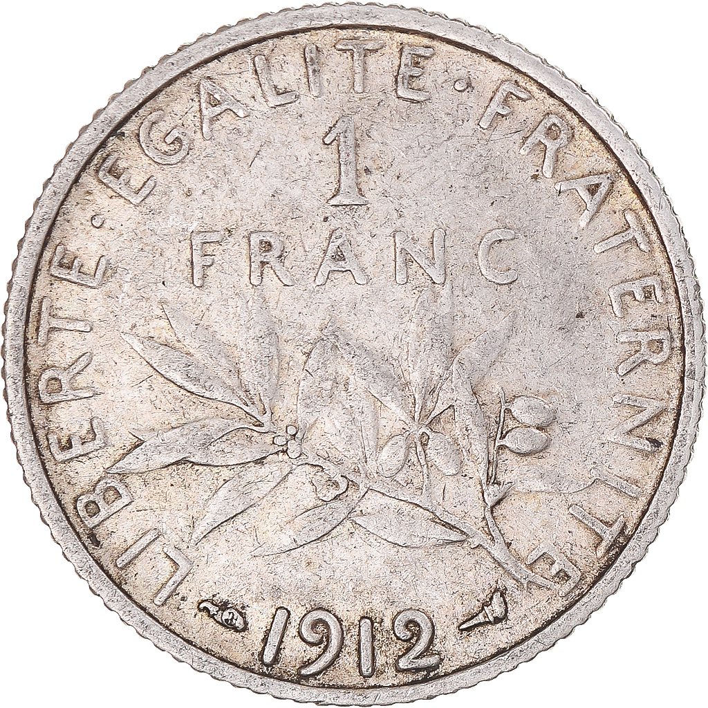 Coin, France, Semeuse, Franc, 1912, , Silver, Gadoury:467