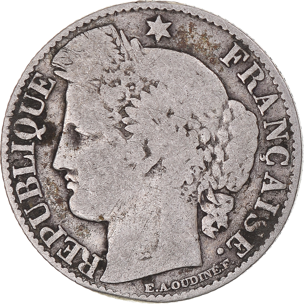 Coin, France, Cérès, 50 Centimes, 1872, Bordeaux, , Silver, KM:834.2