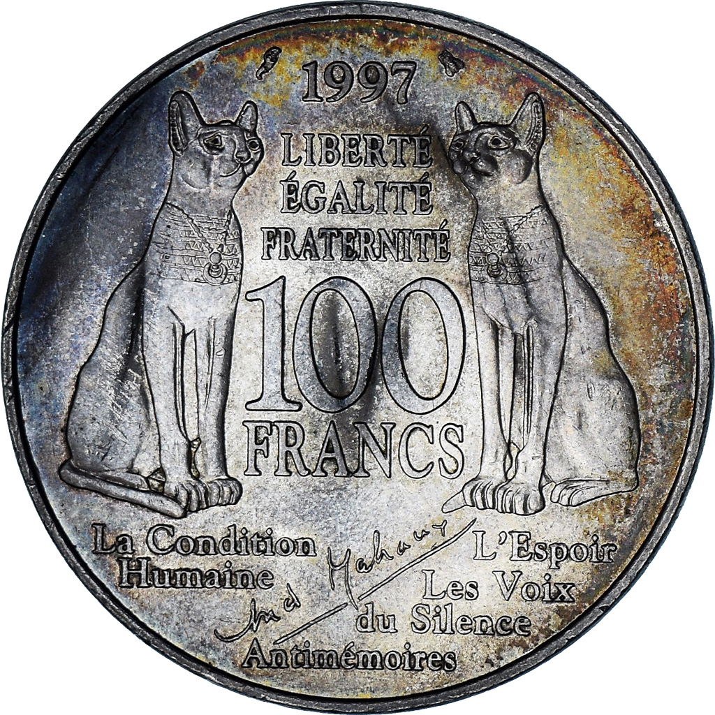 Coin, France, André Malraux, 100 Francs, 1997, Paris, , Silver